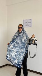 شال Dior ( دیور ) جنگلی سرمه ای - تصویر 2